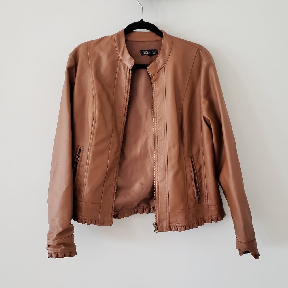 Brown leather jacket